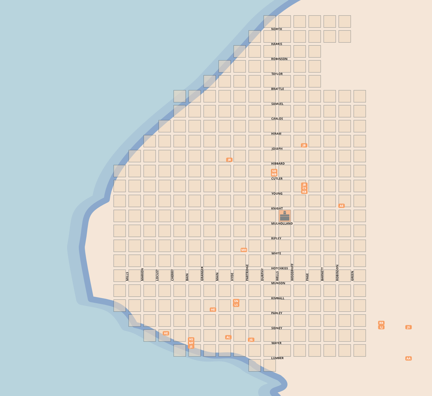 Simplified Street Map of Nauvoo, Illinois