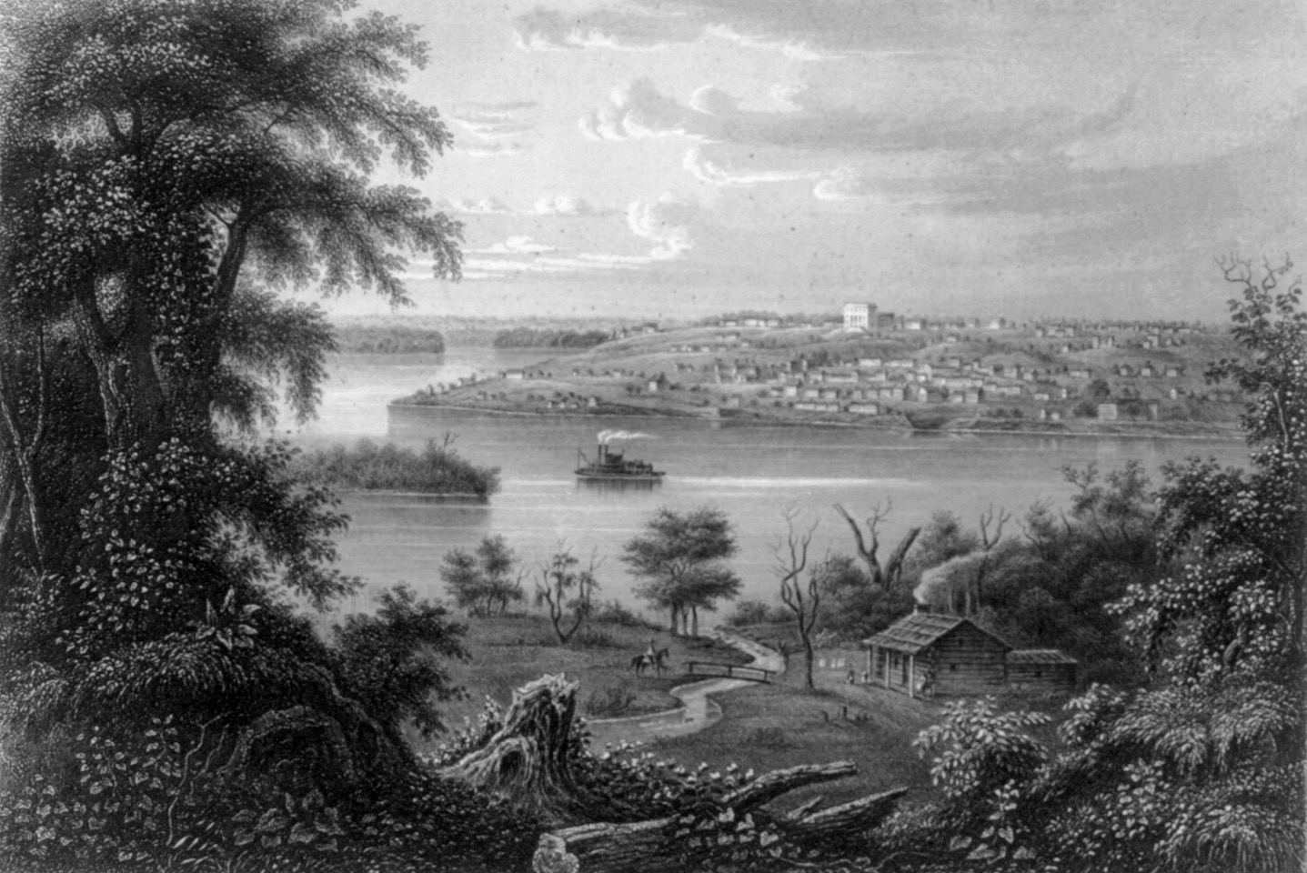 1855 Engraving of Nauvoo, Illinois